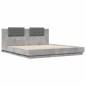 vidaXL Cama con cabecero madera de ingeniería gris hormigón 180x200 cm vidaXL Cama con cabecero madera de ingeniería gris hormigón 180x200 cm