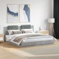 vidaXL Cama con cabecero madera de ingeniería gris hormigón 180x200 cm vidaXL Cama con cabecero madera de ingeniería gris hormigón 180x200 cm