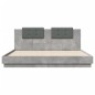 vidaXL Cama con cabecero madera de ingeniería gris hormigón 180x200 cm vidaXL Cama con cabecero madera de ingeniería gris hormigón 180x200 cm