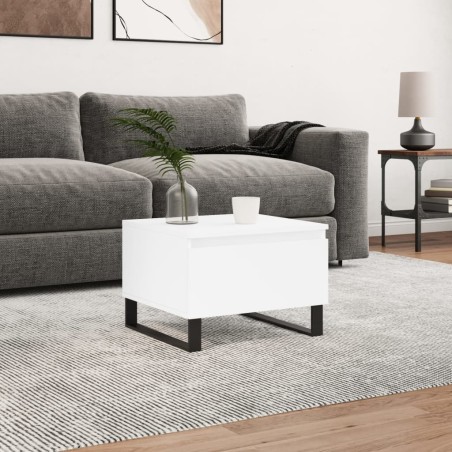 vidaXL Mesa de centro madera de ingeniería blanco 50x46x35 cm