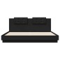 vidaXL Estructura cama con cabecero madera ingeniería negro 180x200 cm vidaXL Estructura cama con cabecero madera ingeniería negro 180x200 cm