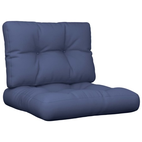 vidaXL Cojines para muebles de palets 2 unidades tela azul marino