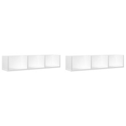 vidaXL Muebles de pared 2 uds madera ingeniería blanco 75x18x16,5 cm