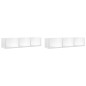 vidaXL Muebles de pared 2 uds madera ingeniería blanco 75x18x16,5 cm