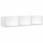 vidaXL Muebles de pared 2 uds madera ingeniería blanco 75x18x16,5 cm