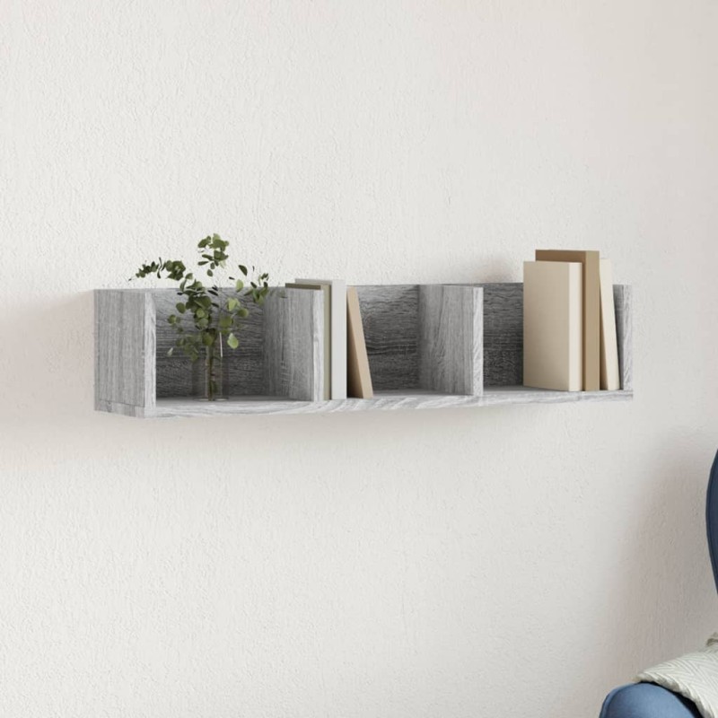 vidaXL Mueble de pared madera ingeniería gris Sonoma 75x18x16,5 cm vidaXL Mueble de pared madera ingeniería gris Sonoma 75x18x16,5 cm