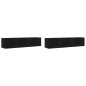 vidaXL Muebles de pared 2 uds madera de ingeniería negro 75x18x16,5 cm vidaXL Muebles de pared 2 uds madera de ingeniería negro 75x18x16,5 cm