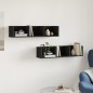 vidaXL Muebles de pared 2 uds madera de ingeniería negro 75x18x16,5 cm vidaXL Muebles de pared 2 uds madera de ingeniería negro 75x18x16,5 cm