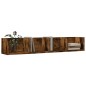 vidaXL Mueble de pared madera ingeniería roble ahumado 99x18x16,5 cm vidaXL Mueble de pared madera ingeniería roble ahumado 99x18x16,5 cm
