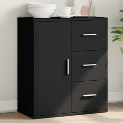 vidaXL Aparador de madera de ingeniería negro 60x31x70 cm