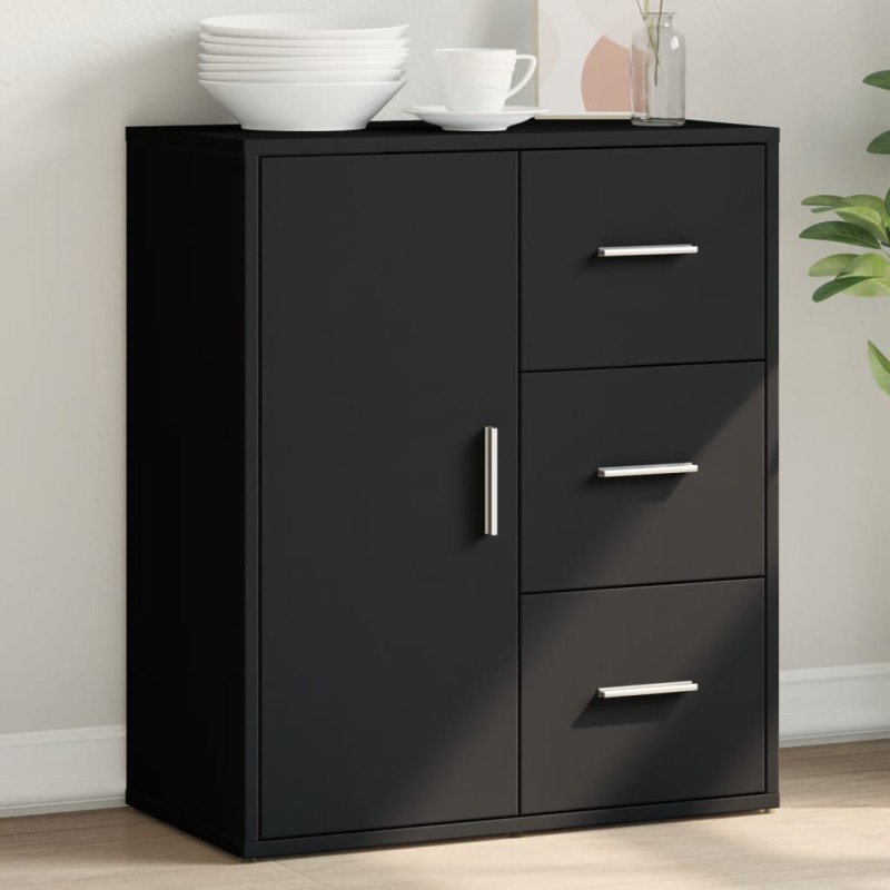 vidaXL Aparador de madera de ingeniería negro 60x31x70 cm vidaXL Aparador de madera de ingeniería negro 60x31x70 cm