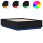 vidaXL Estructura cama con luces LED madera ingeniería negro 135x190cm vidaXL Estructura cama con luces LED madera ingeniería negro 135x190cm