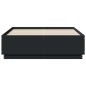 vidaXL Estructura cama con luces LED madera ingeniería negro 135x190cm vidaXL Estructura cama con luces LED madera ingeniería negro 135x190cm
