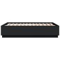 vidaXL Estructura cama con luces LED madera ingeniería negro 135x190cm vidaXL Estructura cama con luces LED madera ingeniería negro 135x190cm