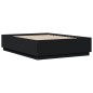 vidaXL Estructura cama con luces LED madera ingeniería negro 135x190cm vidaXL Estructura cama con luces LED madera ingeniería negro 135x190cm
