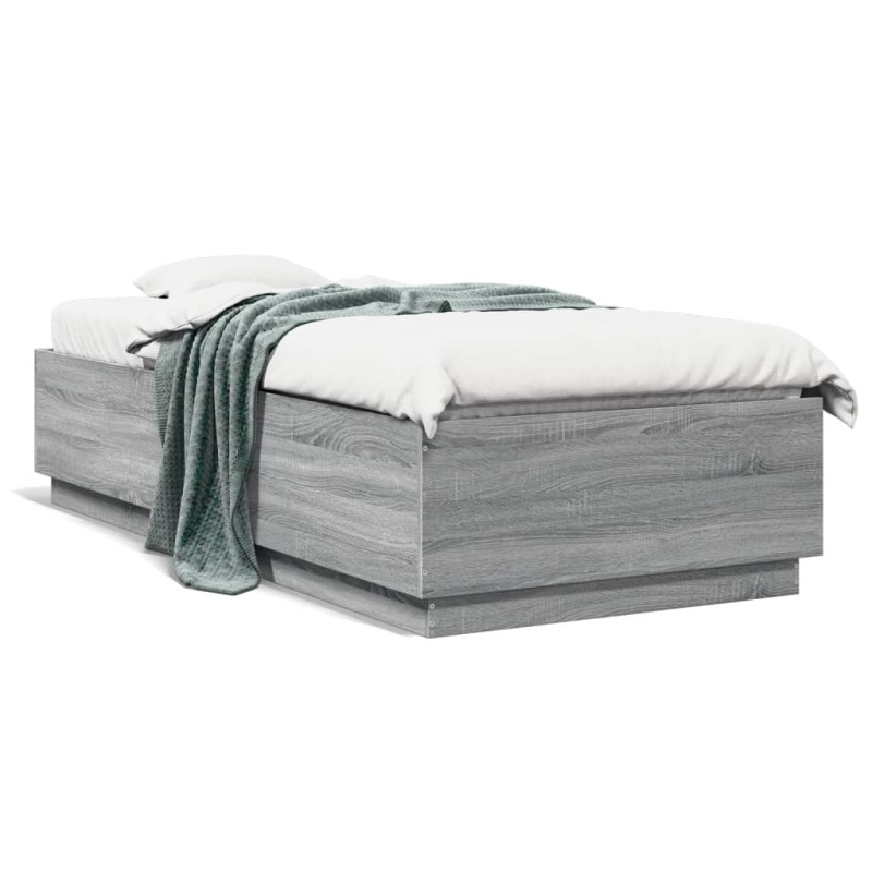 vidaXL Estructura de cama madera de ingeniería gris Sonoma 90x200 cm vidaXL Estructura de cama madera de ingeniería gris Sonoma 90x200 cm