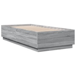 vidaXL Estructura de cama madera de ingeniería gris Sonoma 90x200 cm