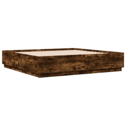 vidaXL Estructura de cama madera de ingeniería roble ahumado 180x200cm