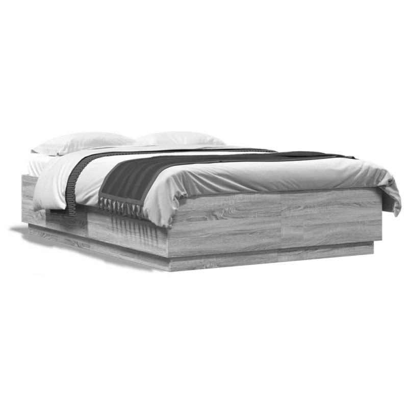 vidaXL Estructura de cama madera de ingeniería gris Sonoma 160x200 cm vidaXL Estructura de cama madera de ingeniería gris Sonoma 160x200 cm