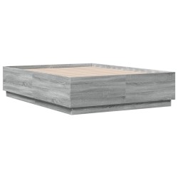 vidaXL Estructura de cama madera de ingeniería gris Sonoma 135x190 cm