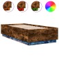 vidaXL Estructura cama con luces LED madera roble ahumado 90x190 cm
