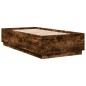 vidaXL Estructura cama con luces LED madera roble ahumado 90x190 cm