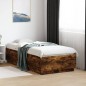 vidaXL Estructura cama con luces LED madera roble ahumado 90x190 cm