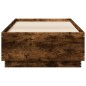 vidaXL Estructura cama con luces LED madera roble ahumado 90x190 cm