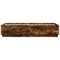 vidaXL Estructura cama con luces LED madera roble ahumado 90x190 cm