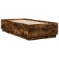 vidaXL Estructura cama con luces LED madera roble ahumado 90x190 cm