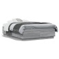 vidaXL Estructura cama con luces LED madera gris Sonoma 135x190 cm vidaXL Estructura cama con luces LED madera gris Sonoma 135x190 cm