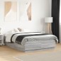 vidaXL Estructura cama con luces LED madera gris Sonoma 135x190 cm vidaXL Estructura cama con luces LED madera gris Sonoma 135x190 cm