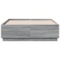 vidaXL Estructura cama con luces LED madera gris Sonoma 135x190 cm vidaXL Estructura cama con luces LED madera gris Sonoma 135x190 cm