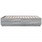 vidaXL Estructura cama con luces LED madera gris Sonoma 135x190 cm vidaXL Estructura cama con luces LED madera gris Sonoma 135x190 cm