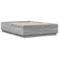 vidaXL Estructura cama con luces LED madera gris Sonoma 135x190 cm vidaXL Estructura cama con luces LED madera gris Sonoma 135x190 cm
