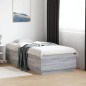 vidaXL Estructura cama con luces LED madera gris Sonoma 75x190 cm vidaXL Estructura cama con luces LED madera gris Sonoma 75x190 cm