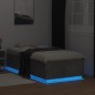 vidaXL Estructura cama con luces LED madera gris hormigón 75x190 cm vidaXL Estructura cama con luces LED madera gris hormigón 75x190 cm