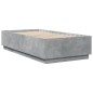 vidaXL Estructura cama con luces LED madera gris hormigón 75x190 cm vidaXL Estructura cama con luces LED madera gris hormigón 75x190 cm