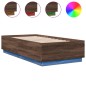 vidaXL Estructura cama con luces LED madera roble marrón 90x190 cm vidaXL Estructura cama con luces LED madera roble marrón 90x190 cm