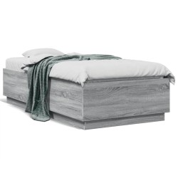 vidaXL Estructura de cama madera de ingeniería gris Sonoma 75x190 cm