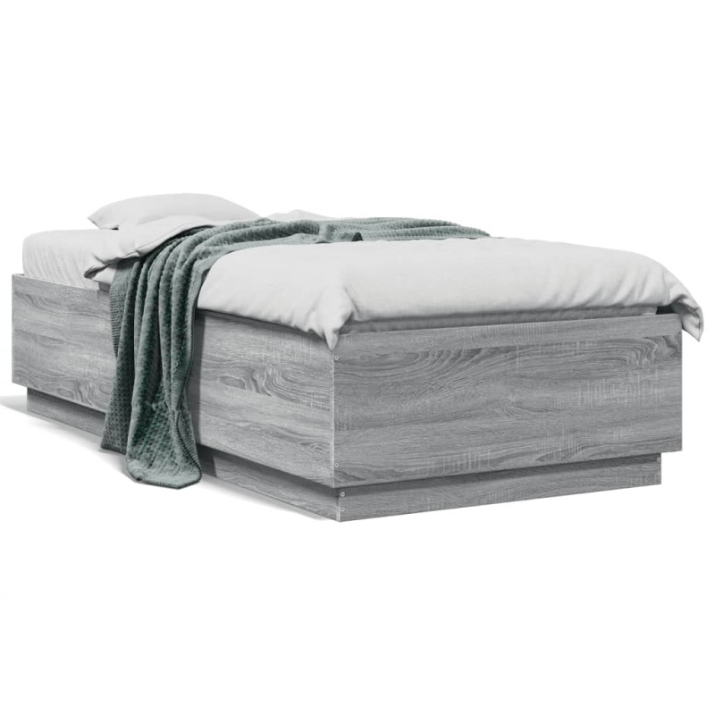 vidaXL Estructura de cama madera de ingeniería gris Sonoma 75x190 cm vidaXL Estructura de cama madera de ingeniería gris Sonoma 75x190 cm