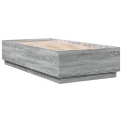 vidaXL Estructura de cama madera de ingeniería gris Sonoma 75x190 cm
