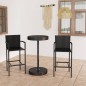 vidaXL Set de muebles de bar de jardín 3 piezas ratán sintético negro vidaXL Set de muebles de bar de jardín 3 piezas ratán sintético negro