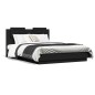 vidaXL Estructura cama con cabecero madera ingeniería negro 140x190 cm vidaXL Estructura cama con cabecero madera ingeniería negro 140x190 cm
