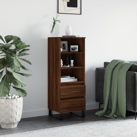 vidaXL Aparador alto madera contrachapada roble marrón 40x36x110 cm