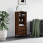 vidaXL Aparador alto madera contrachapada roble marrón 40x36x110 cm vidaXL Aparador alto madera contrachapada roble marrón 40x36x110 cm