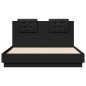 vidaXL Estructura cama con cabecero madera ingeniería negro 140x190 cm vidaXL Estructura cama con cabecero madera ingeniería negro 140x190 cm