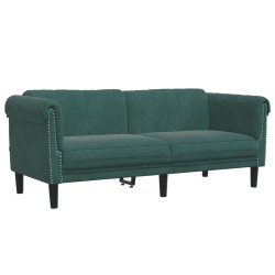 vidaXL Sofá de 2 plazas terciopelo verde oscuro