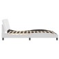 vidaXL Estructura de cama con luces LED cuero PE blanco 160x200 cm