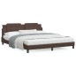 vidaXL Estructura de cama con luz LED cuero sintético marrón 180x200cm vidaXL Estructura de cama con luz LED cuero sintético marrón 180x200cm